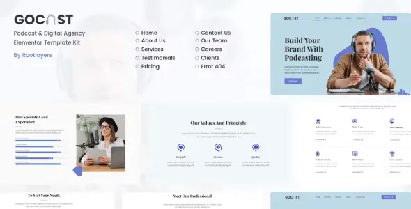 Gocast – Podcast & Digital Agency Template Kit